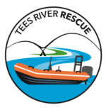 Tees River rescue logo - orange dingy on river
